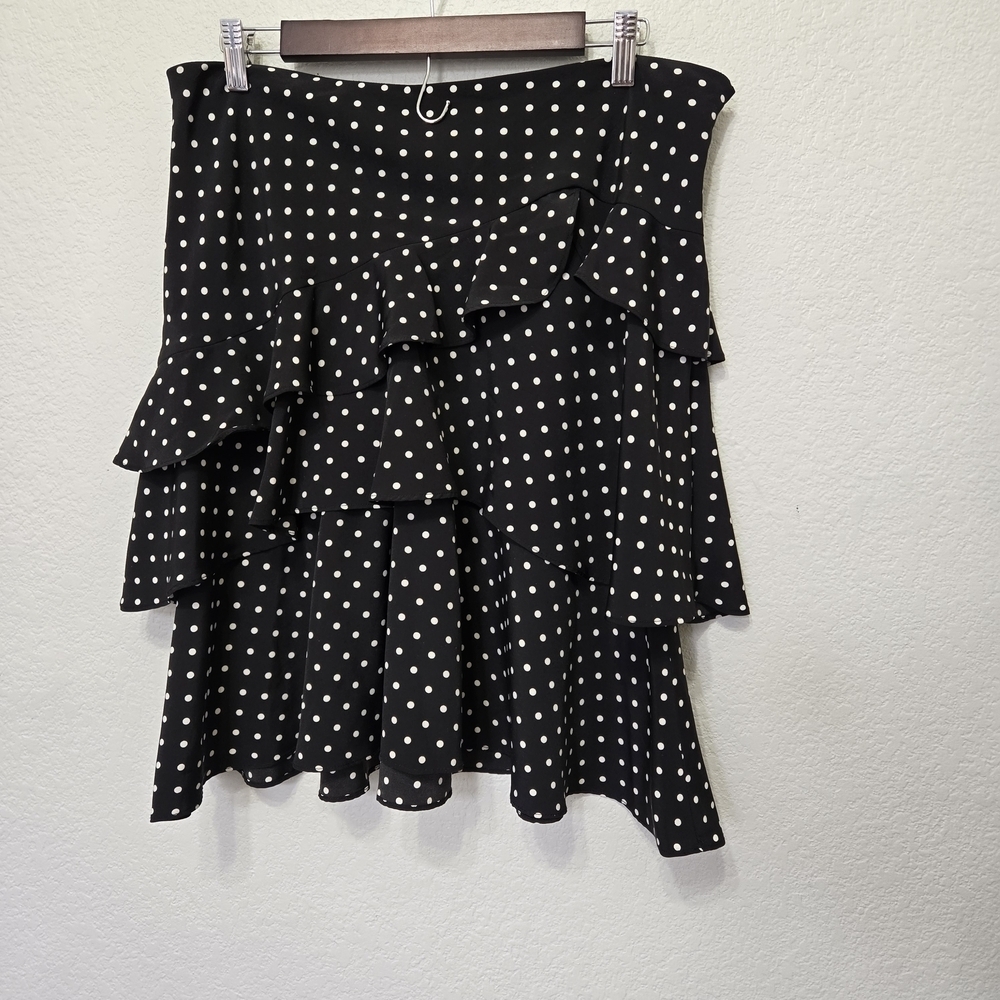 Lauren Ralph Lauren A-line polka dot 3-tier ruffle skirt Size 12